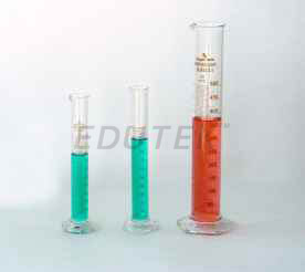 MEASURING CYLINDER, WITH POUR-OUT & HEXAGONAL GLASS BASE Accuracy as per ISO 4788